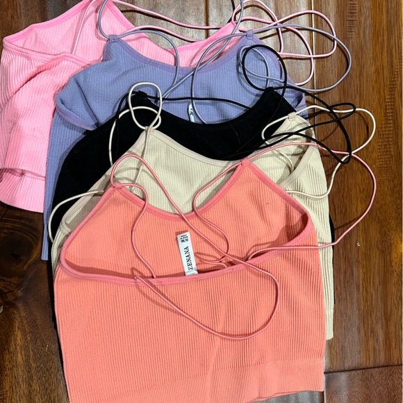 Zenana S/M ribbed layering tanks with spaghetti straps - Picture 2 of 4